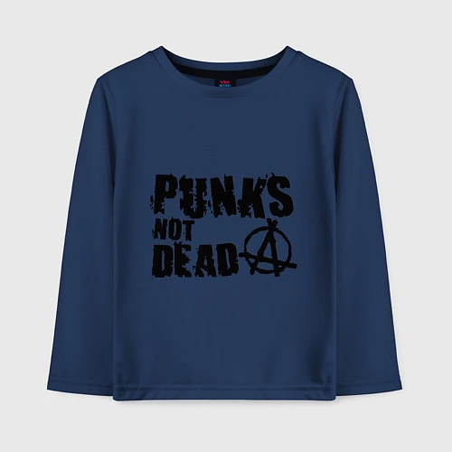 Детский лонгслив Punks not dead / Тёмно-синий – фото 1