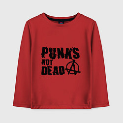 Лонгслив хлопковый детский Punks not dead, цвет: красный