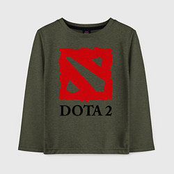 Лонгслив хлопковый детский Dota 2: Logo, цвет: меланж-хаки