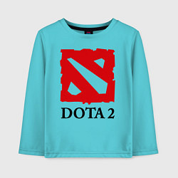 Лонгслив хлопковый детский Dota 2: Logo, цвет: бирюзовый