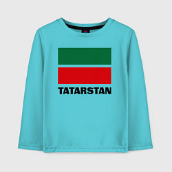 Лонгслив хлопковый детский Флаг Татарстана, цвет: бирюзовый