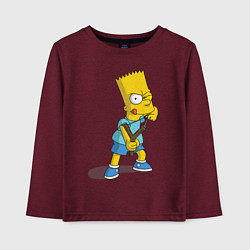 Лонгслив хлопковый детский Bart Bully, цвет: меланж-бордовый