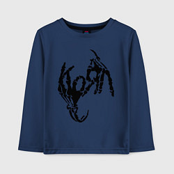 Лонгслив хлопковый детский Korn bones, цвет: тёмно-синий