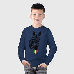 Лонгслив хлопковый детский Juventus Zebra, цвет: тёмно-синий — фото 2