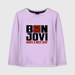 Лонгслив хлопковый детский Bon Jovi: Nice day, цвет: лаванда