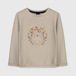 Лонгслив хлопковый детский Hedgehog: give me a hug, цвет: миндальный
