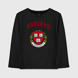 Лонгслив хлопковый детский Harvard university, цвет: черный