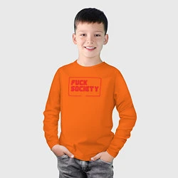 Лонгслив хлопковый детский F Society, цвет: оранжевый — фото 2