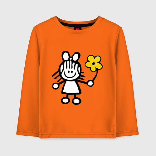 Детский лонгслив Для влюбленных / Оранжевый – фото 1
