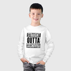 Лонгслив хлопковый детский Straight Outta Sosnovka, цвет: белый — фото 2