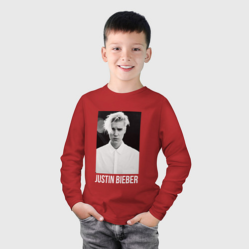 Детский лонгслив Justin Bieber / Красный – фото 3