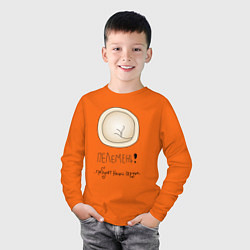 Лонгслив хлопковый детский Пелемень, цвет: оранжевый — фото 2
