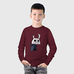 Лонгслив хлопковый детский Hollow Knight, цвет: меланж-бордовый — фото 2