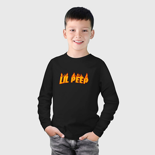 Детский лонгслив Lil Peep: Hell Flame / Черный – фото 3