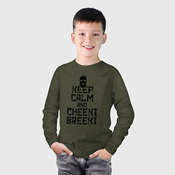 Лонгслив хлопковый детский Keep Calm & Cheeki Breeki, цвет: меланж-хаки — фото 2