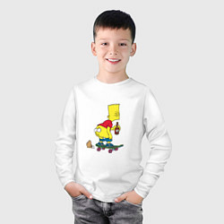 Лонгслив хлопковый детский Bart Simpson, цвет: белый — фото 2