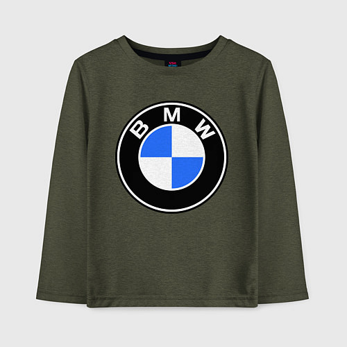 Детский лонгслив Logo BMW / Меланж-хаки – фото 1