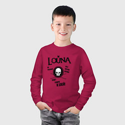 Лонгслив хлопковый детский Louna: Громче и злей, цвет: маджента — фото 2