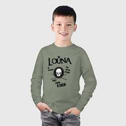 Лонгслив хлопковый детский Louna: Громче и злей, цвет: авокадо — фото 2