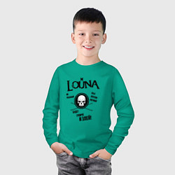 Лонгслив хлопковый детский Louna: Громче и злей, цвет: зеленый — фото 2
