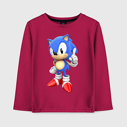 Лонгслив хлопковый детский Classic Sonic, цвет: маджента