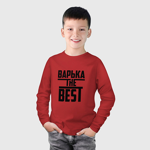 Детский лонгслив Варька the best / Красный – фото 3