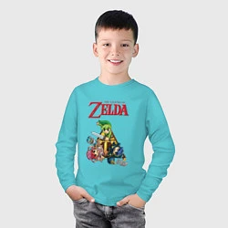 Лонгслив хлопковый детский Zelda: Tri force heroes, цвет: бирюзовый — фото 2