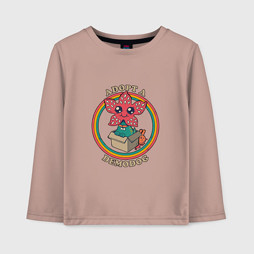 Детский лонгслив Adopt a Demodog / Пыльно-розовый – фото 1