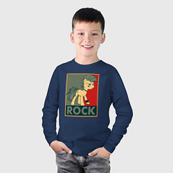 Лонгслив хлопковый детский Rock Pony, цвет: тёмно-синий — фото 2