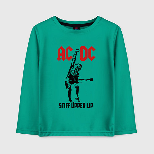 Детский лонгслив AC/DC: Stiff Upper Lip / Зеленый – фото 1