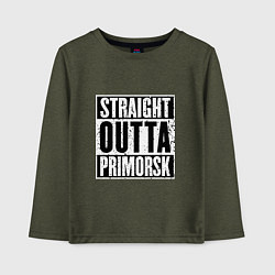 Лонгслив хлопковый детский Straight Outta Primorsk, цвет: меланж-хаки