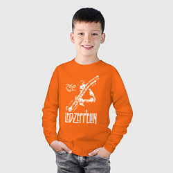 Лонгслив хлопковый детский Led Zeppelin, цвет: оранжевый — фото 2