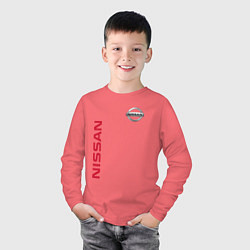 Лонгслив хлопковый детский Nissan Style, цвет: коралловый — фото 2