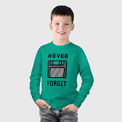 Лонгслив хлопковый детский Never Forget, цвет: зеленый — фото 2