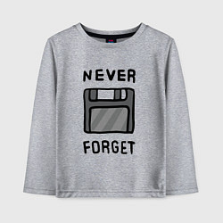 Детский лонгслив Never Forget