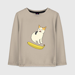 Детский лонгслив Cat no banana meme