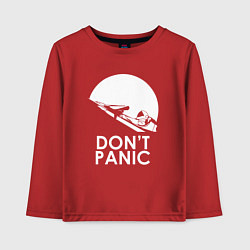 Лонгслив хлопковый детский Elon: Don't Panic, цвет: красный