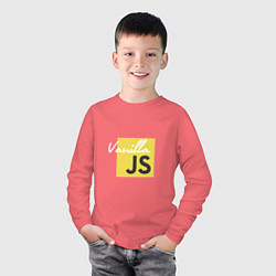 Лонгслив хлопковый детский Vanilla JS, цвет: коралловый — фото 2