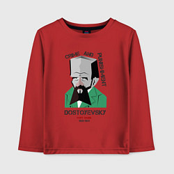 Лонгслив хлопковый детский Dostoevsky Crime, цвет: красный