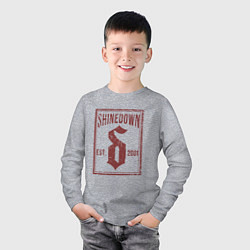 Лонгслив хлопковый детский Shinedown est 2001, цвет: меланж — фото 2