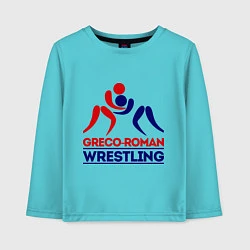 Лонгслив хлопковый детский Greco-roman wrestling, цвет: бирюзовый