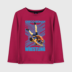 Лонгслив хлопковый детский Greco-roman wrestling, цвет: маджента