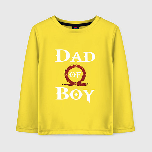 Детский лонгслив Dad of Boy / Желтый – фото 1