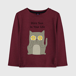 Лонгслив хлопковый детский More Sun In Your Life, цвет: меланж-бордовый