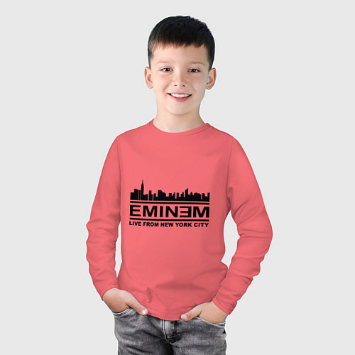 Детский лонгслив Eminem: Live from NY / Коралловый – фото 3