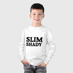 Лонгслив хлопковый детский Slim Shady: Big E, цвет: белый — фото 2