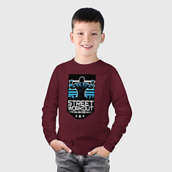 Лонгслив хлопковый детский Street WorkOut: Real sport, цвет: меланж-бордовый — фото 2
