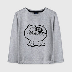 Лонгслив хлопковый детский Кот-пират, цвет: меланж