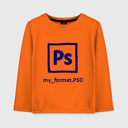 Лонгслив хлопковый детский Photoshop, цвет: оранжевый