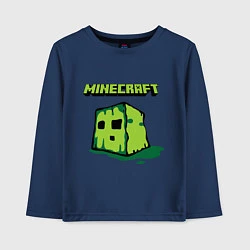 Лонгслив хлопковый детский Minecraft Creeper, цвет: тёмно-синий